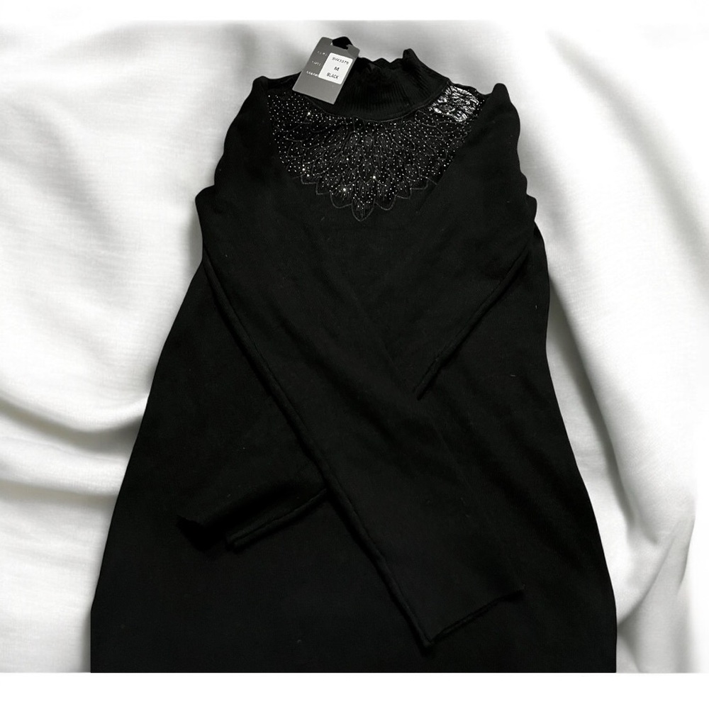 Black embellished sweater